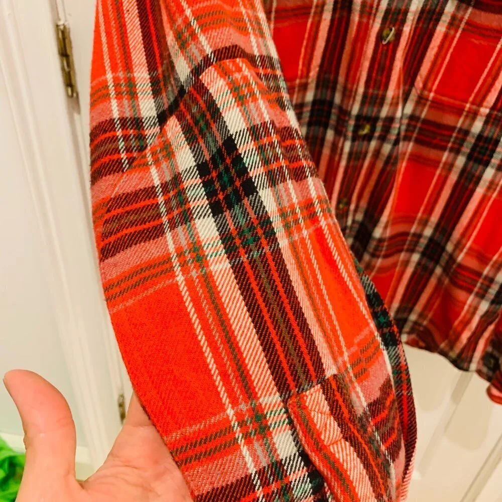 Vintage Woolrich Flannel Men's Thick Work Shirt Size Large Heavy Chamois Work - Picture 6 of 10